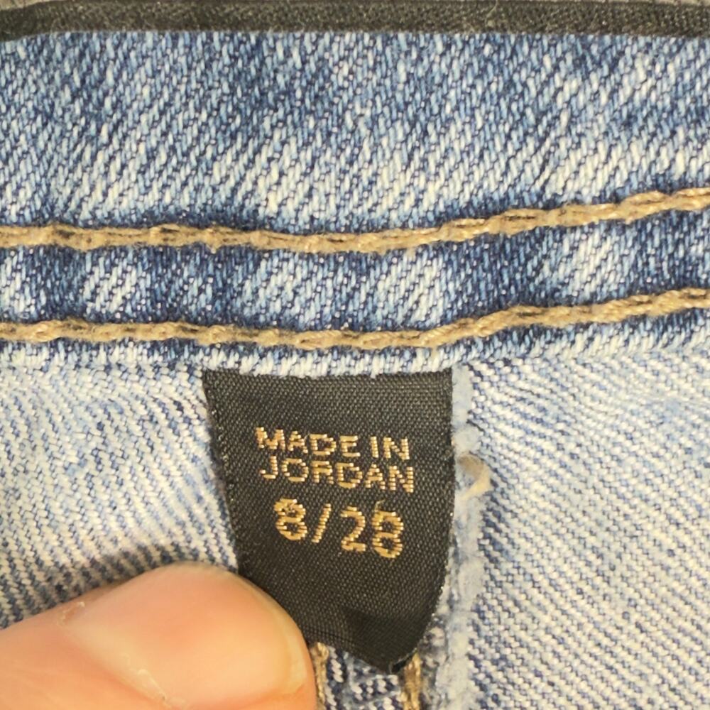 Nine West Women Denim Shorts Size 8 Waist 28 Blue Cuffed Stretch Button Detail - Picture 5 of 16